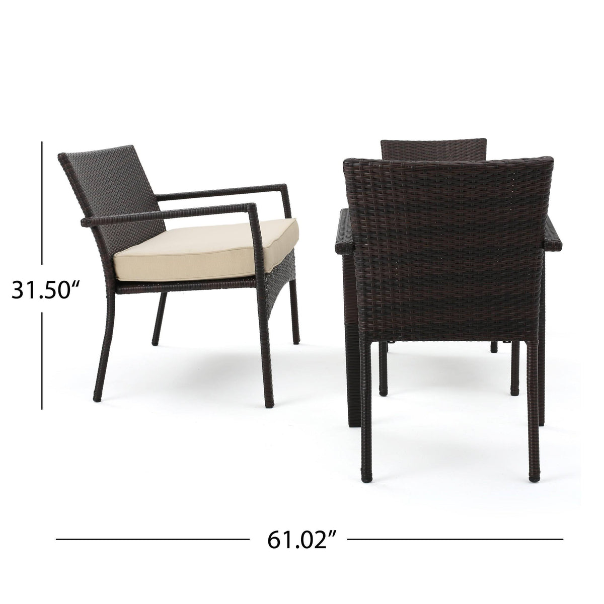 Brown 4pc Wicker Chat Set C300836