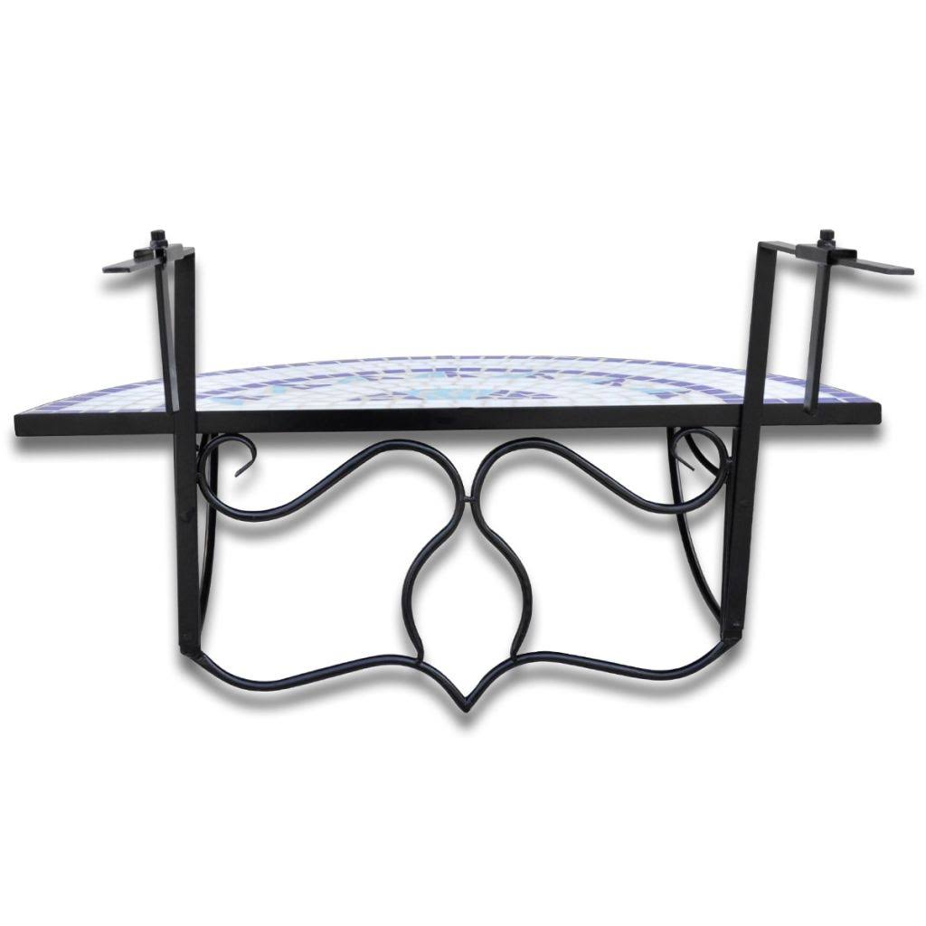 Mosaic Balcony Table Hanging Semi-Circular Terracotta Y21528