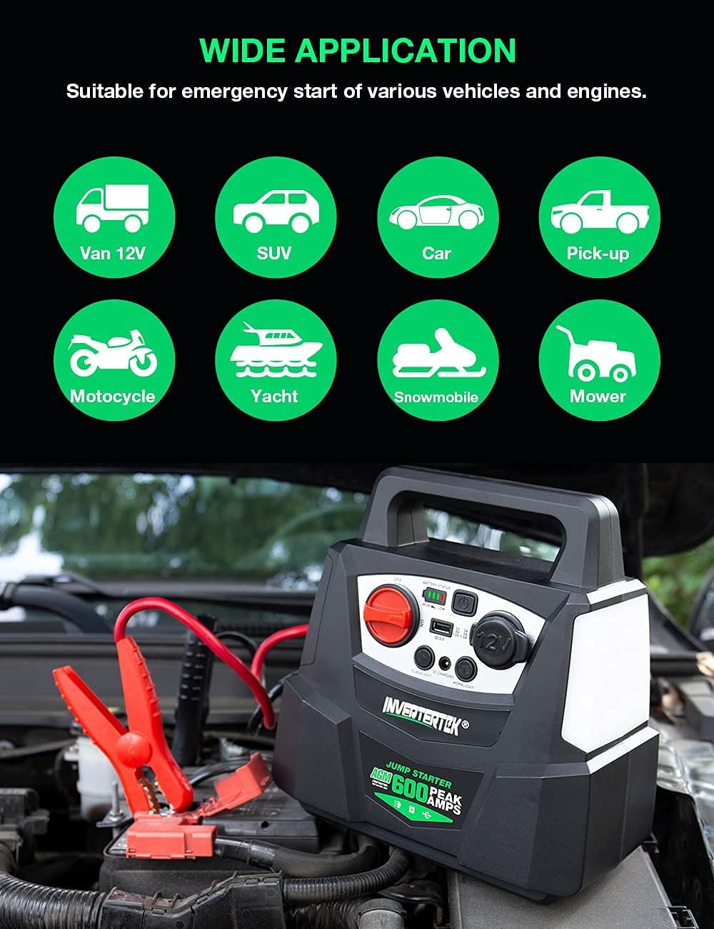 12V Portable Car Jump Starter USB Power Bank Charger Y91974