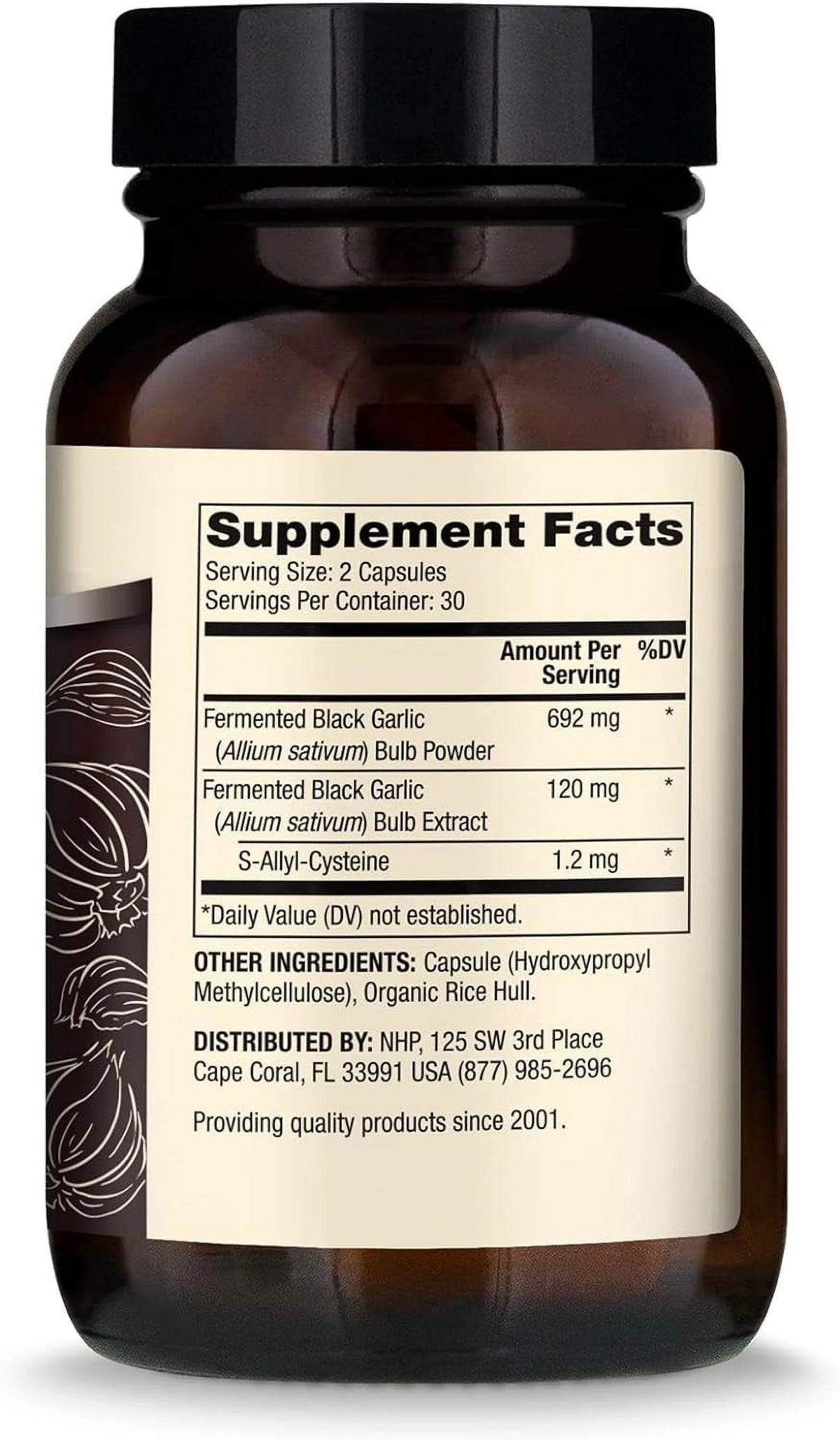 Fermented Black Garlic 60 Capsules Dietary Supplement E812038