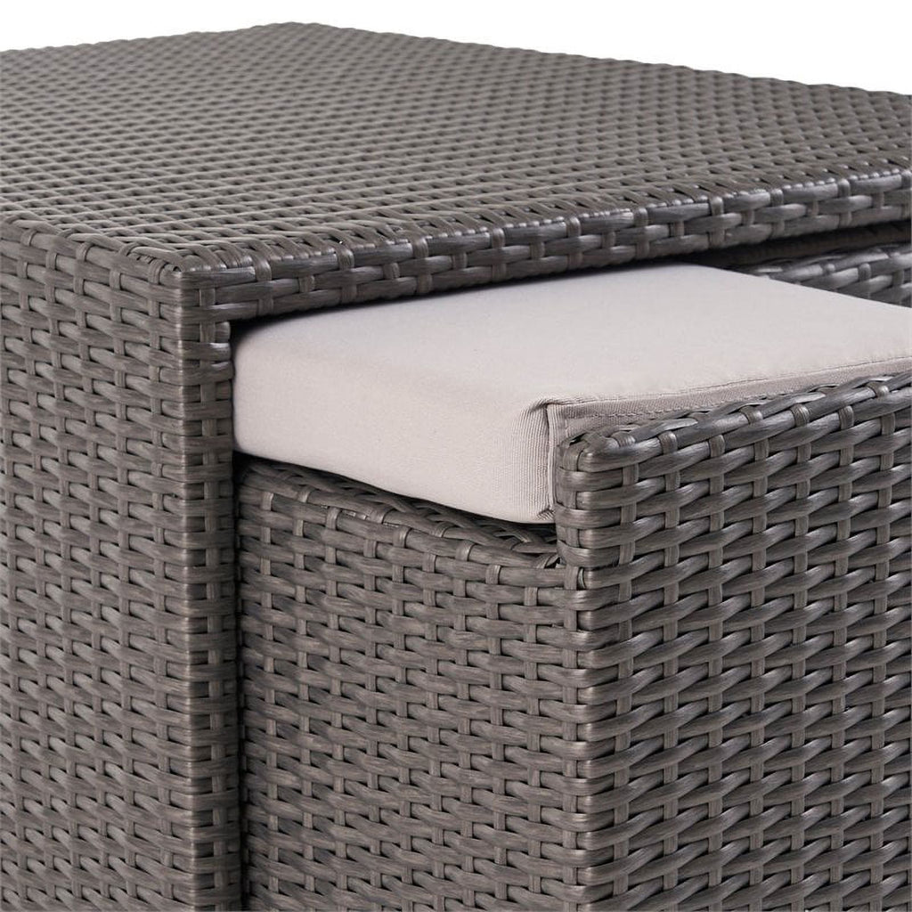 Grey Wicker Sectional with Aluminum Frame Q741762