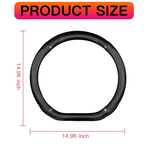 Black Carbon Fiber Steering Wheel Cover V437