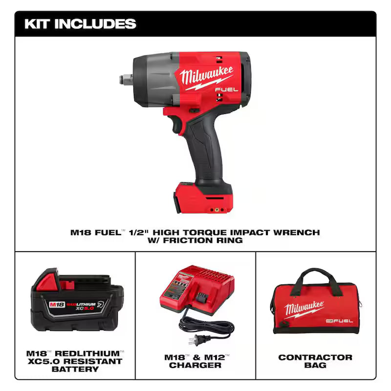 18V Lithium-Ion Brushless Cordless 1/2 in. Impact Wrench with Friction Ring Kit C544