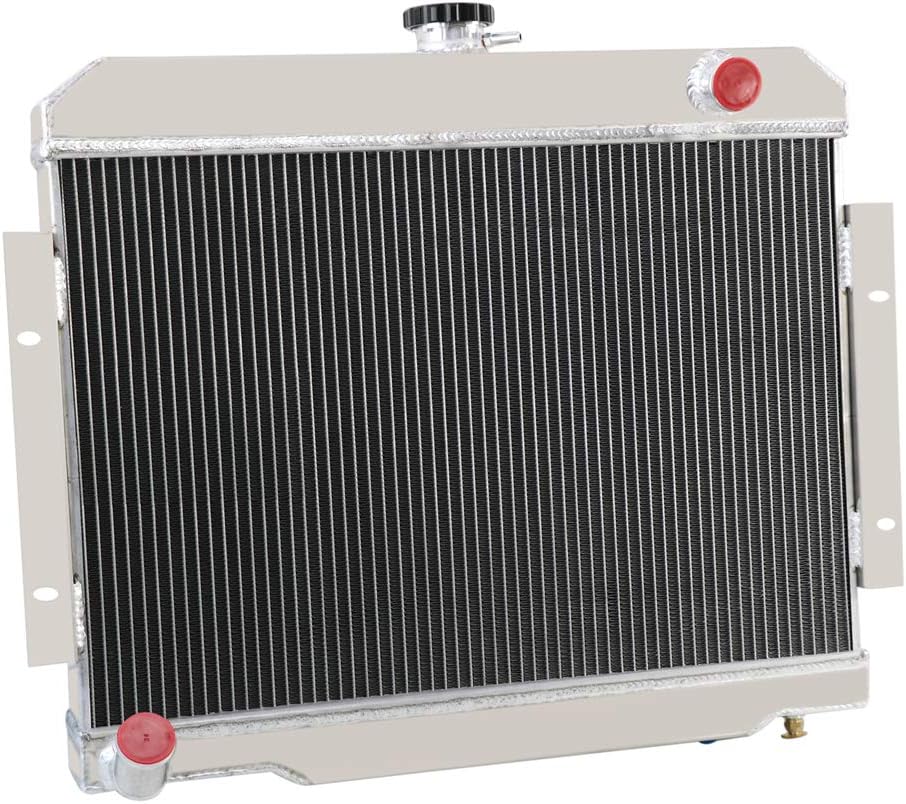 3 Row Core Aluminum Radiator with 2 x 12" Fans and Thermostat Relay Wire Kit for Jeep CJ5 CJ6 CJ7 Scrambler G3047