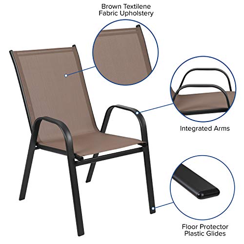 4 Pack Brown Outdoor Stack Chair K614