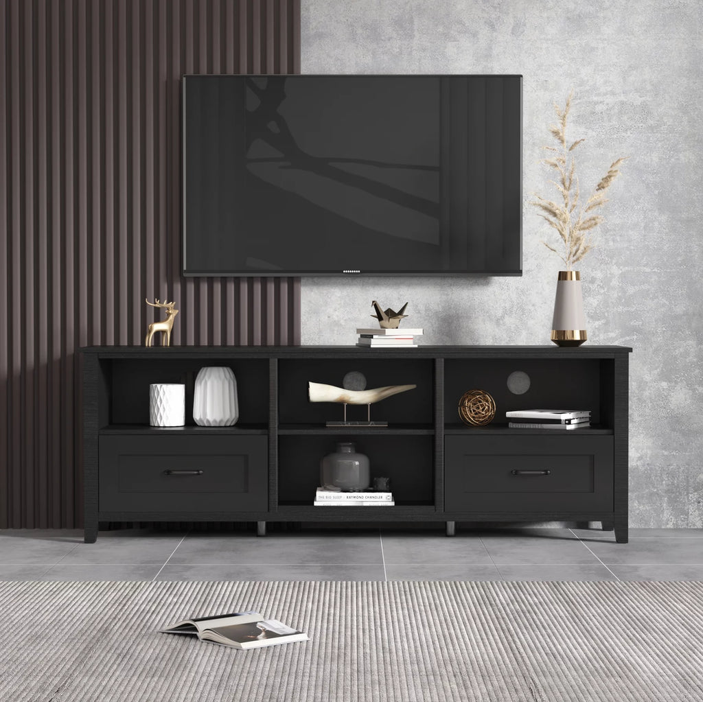 Black TV Stand with 2 Drawers and 4 Storage Compartments Z832