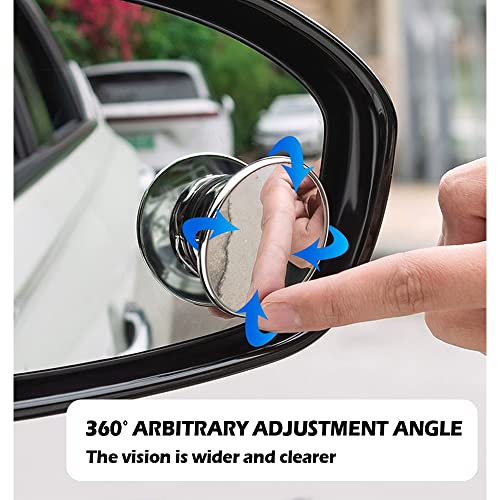 2 Pack Car Blind Spot Mirror with 9D Glass, 360° Adjustable (Black) X2272