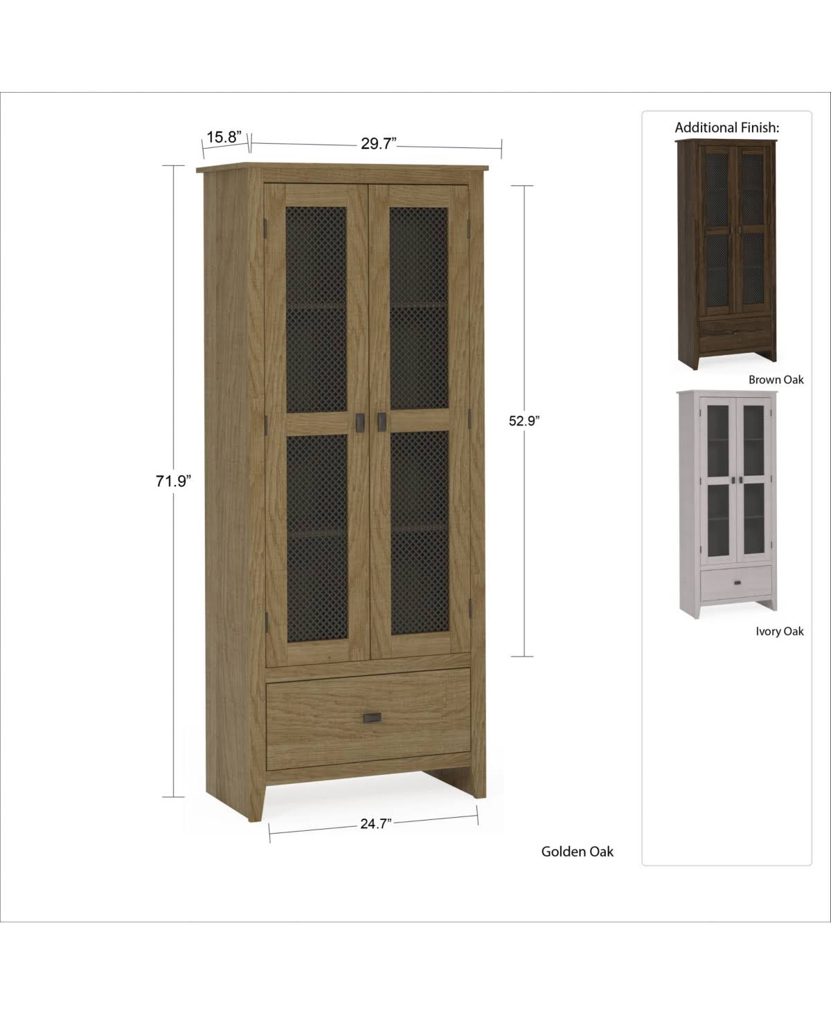 30" Storage Cabinet in Ivory Oak U92408