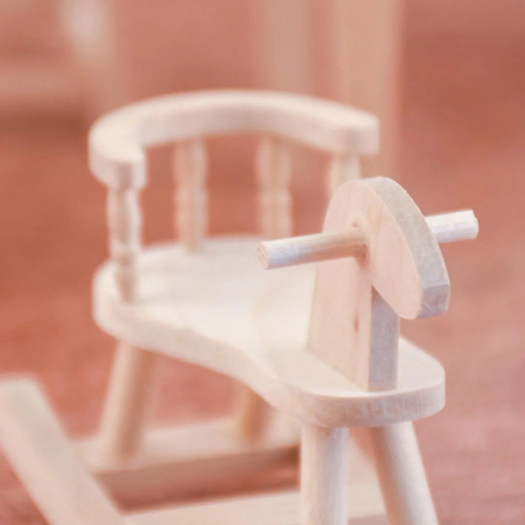Dollhouse Unpainted Wooden Cockhorse Toy Furniture Model E270130