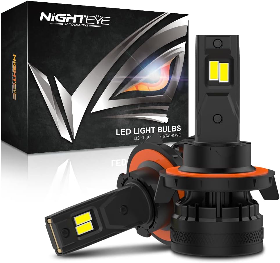 H13 9008 LED Headlight Bulbs, 22000LM 120W, 6500K Cool White IP68 Waterproof, Pack of 2 C57833