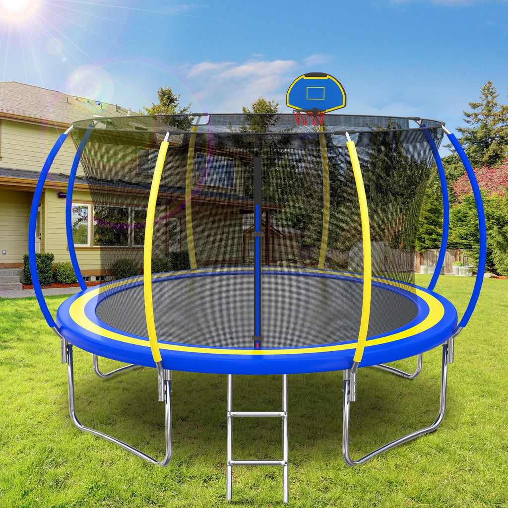 12FT Round Trampoline with Enclosure Net F424404
