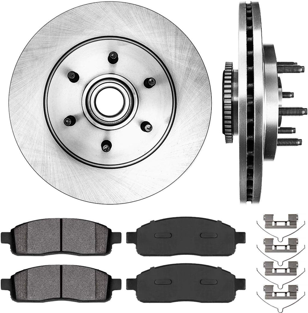 6 Lug Brake Disc Rotors and Metallic Brake Pads E946