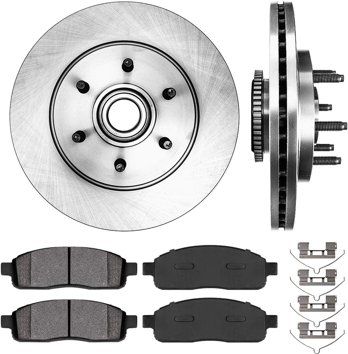 6 Lug Brake Disc Rotors and Metallic Brake Pads E946