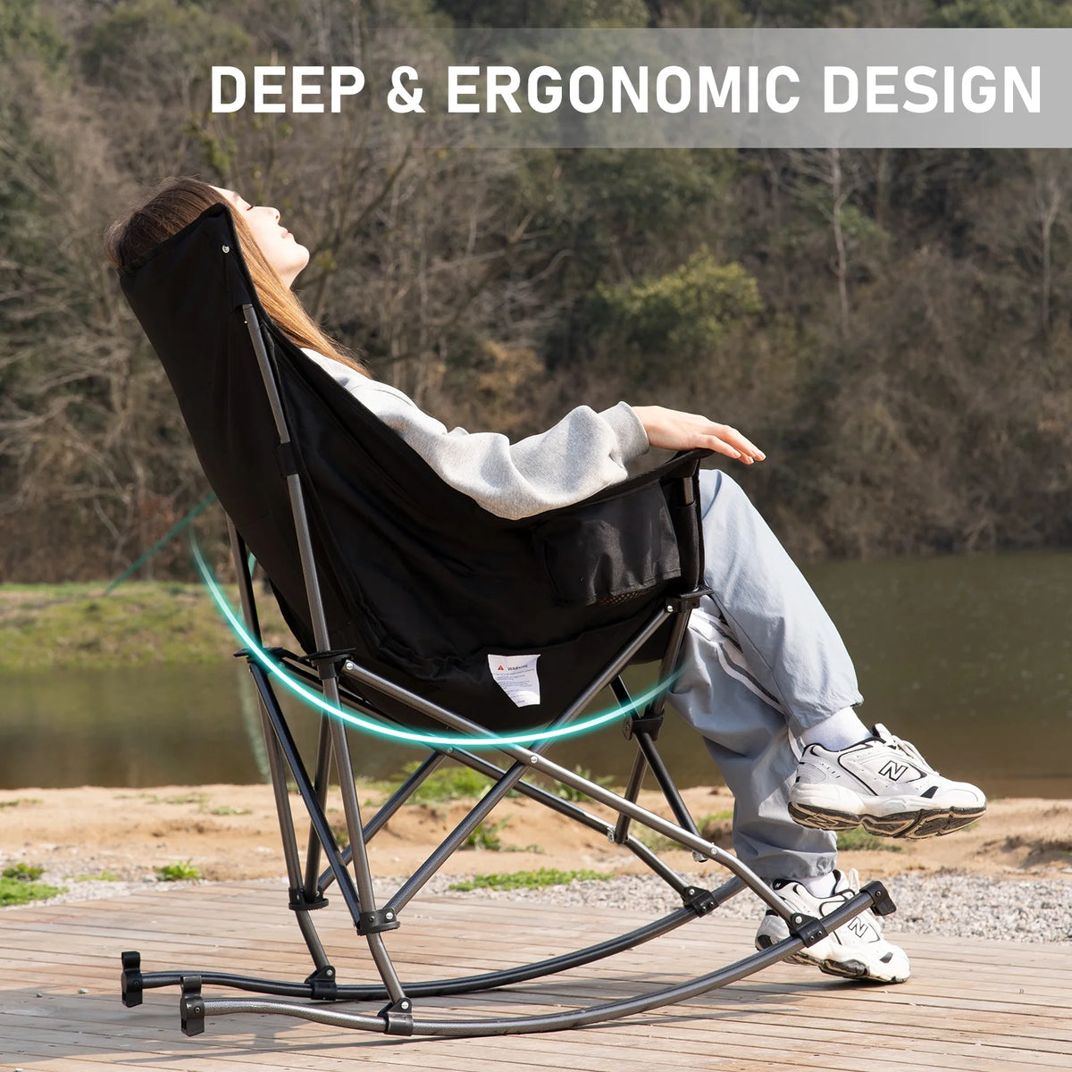 Folding Rocking Camping Chair with Carry Bag H4118