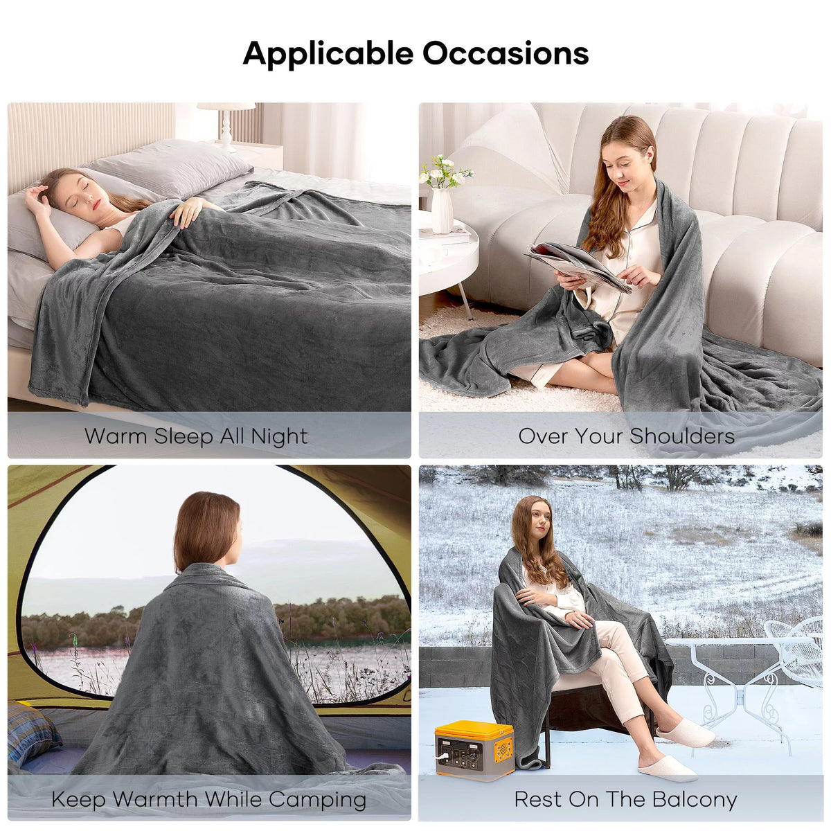 Gray Full Size Electric Blanket A9045