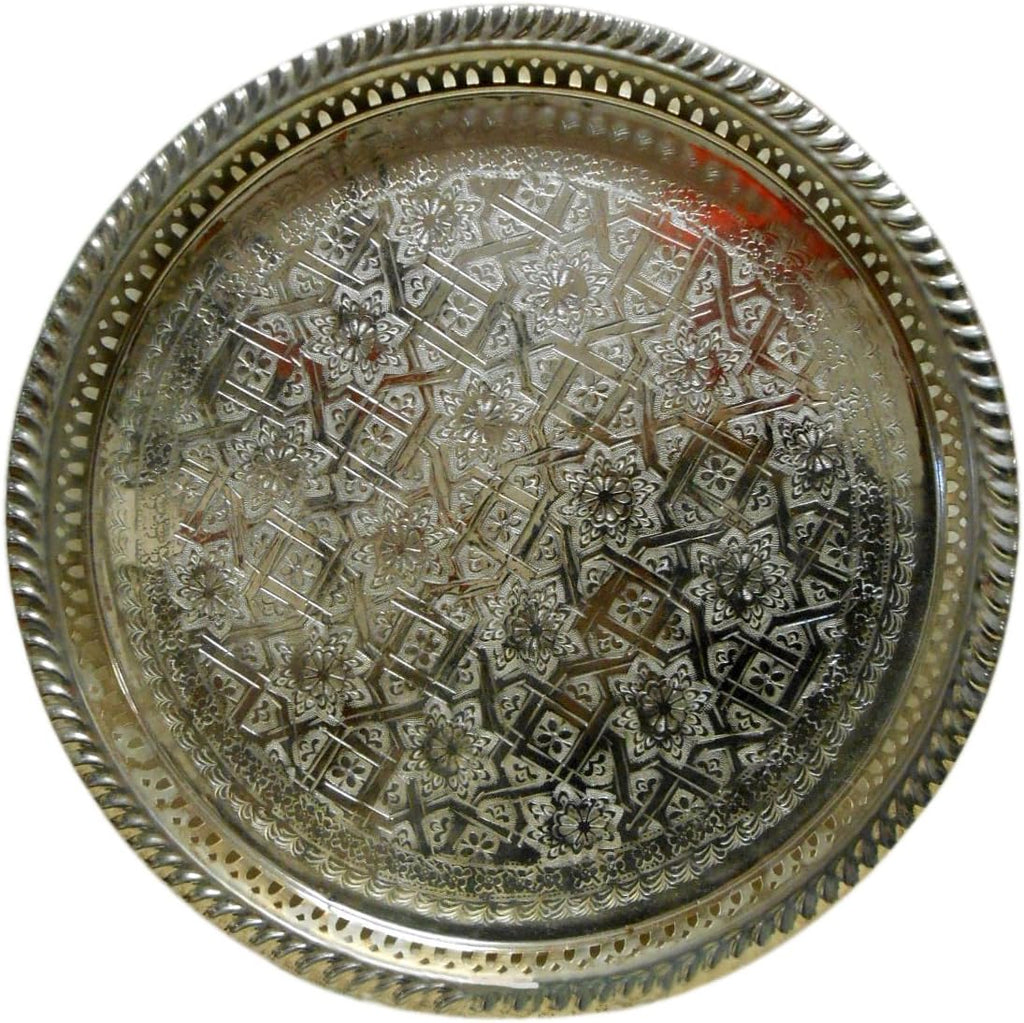 Handmade Silver Moroccan Tea Tray X928786