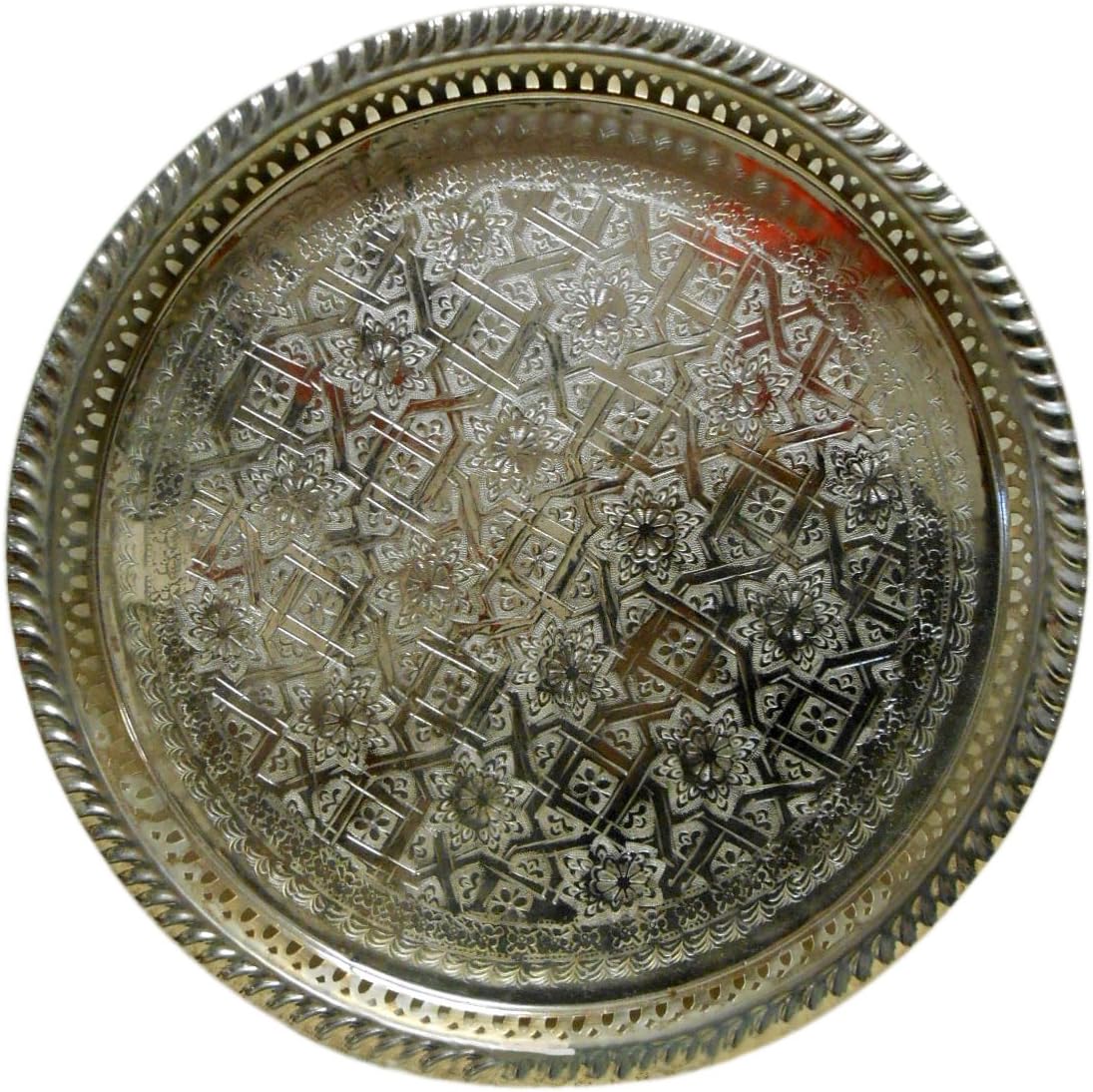 Handmade Silver Moroccan Tea Tray X928786