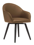 Caramel Brown Faux Leather Accent Chair with Arms F510