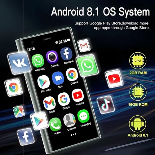 Mini Smartphone Android 3.0 inches Touch Screen 2gb ram 16gb ram Black M7980