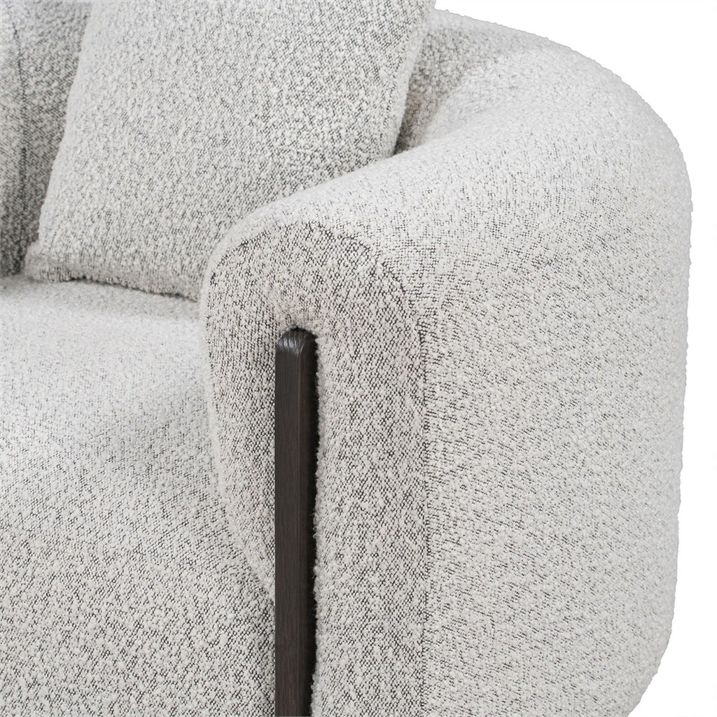 Gray Boucle Fabric Accent Chair N90228