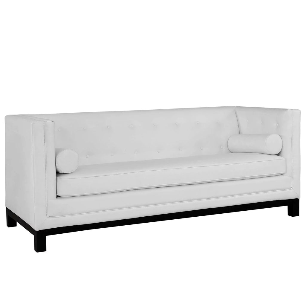 White Bonded Leather Sofa N469