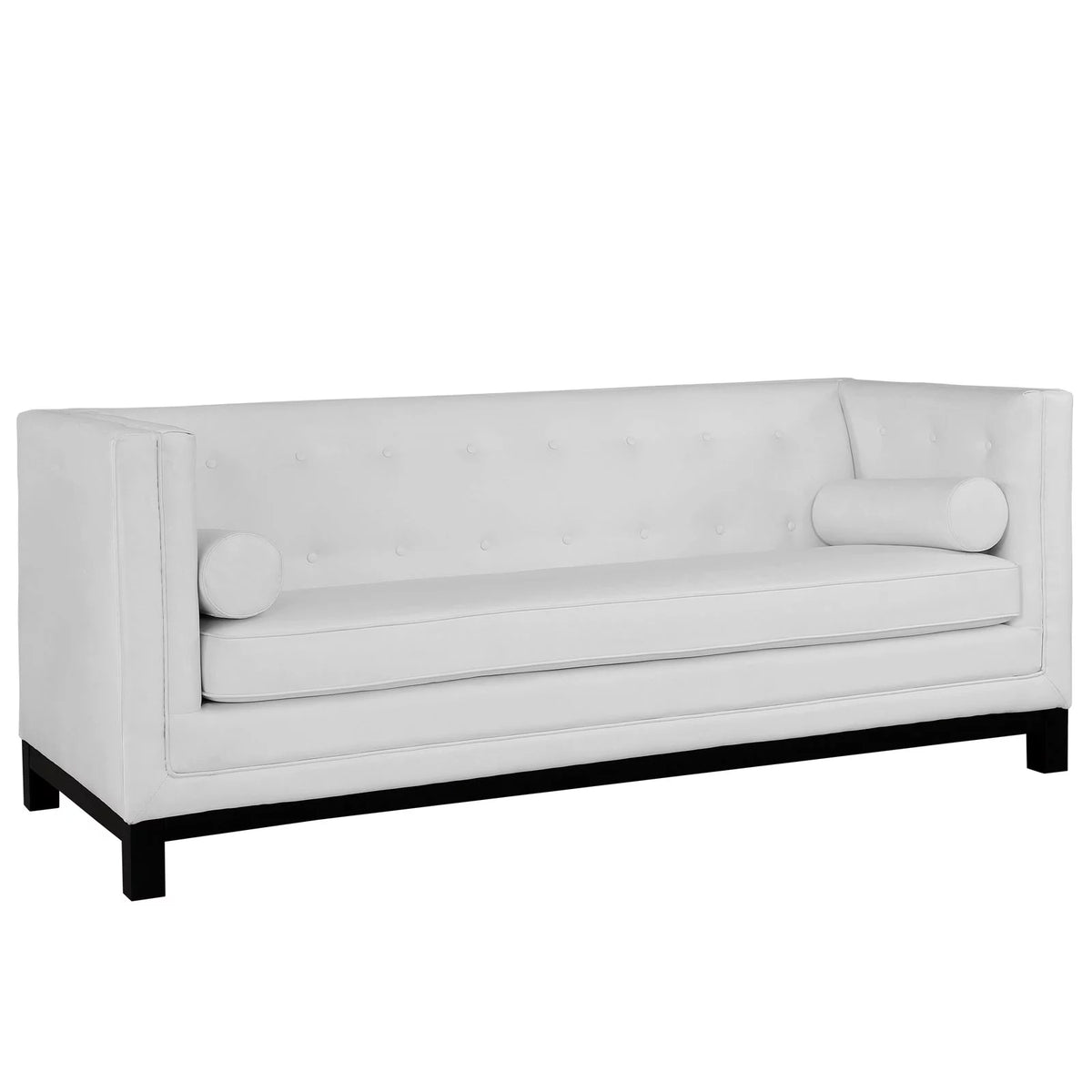 White Bonded Leather Sofa N469