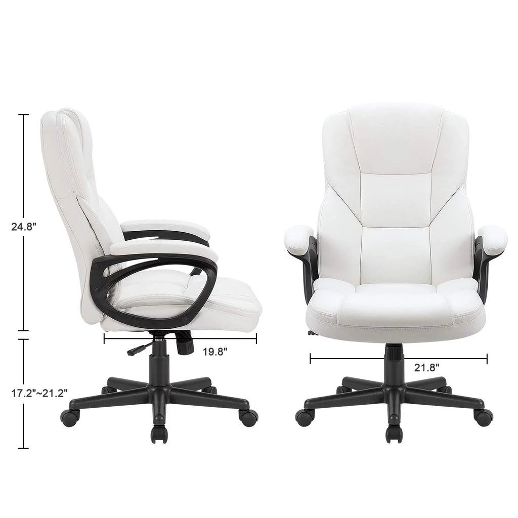 Black Faux Leather High-Back Executive Office Chair with Lumbar Support P869