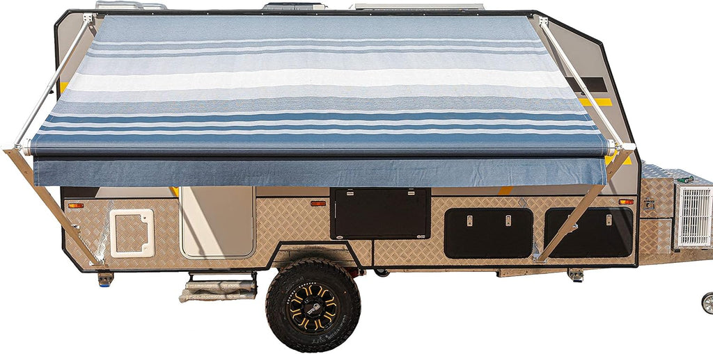 Manual 20x8 Retractable RV Trailer Awning Black Fade K847