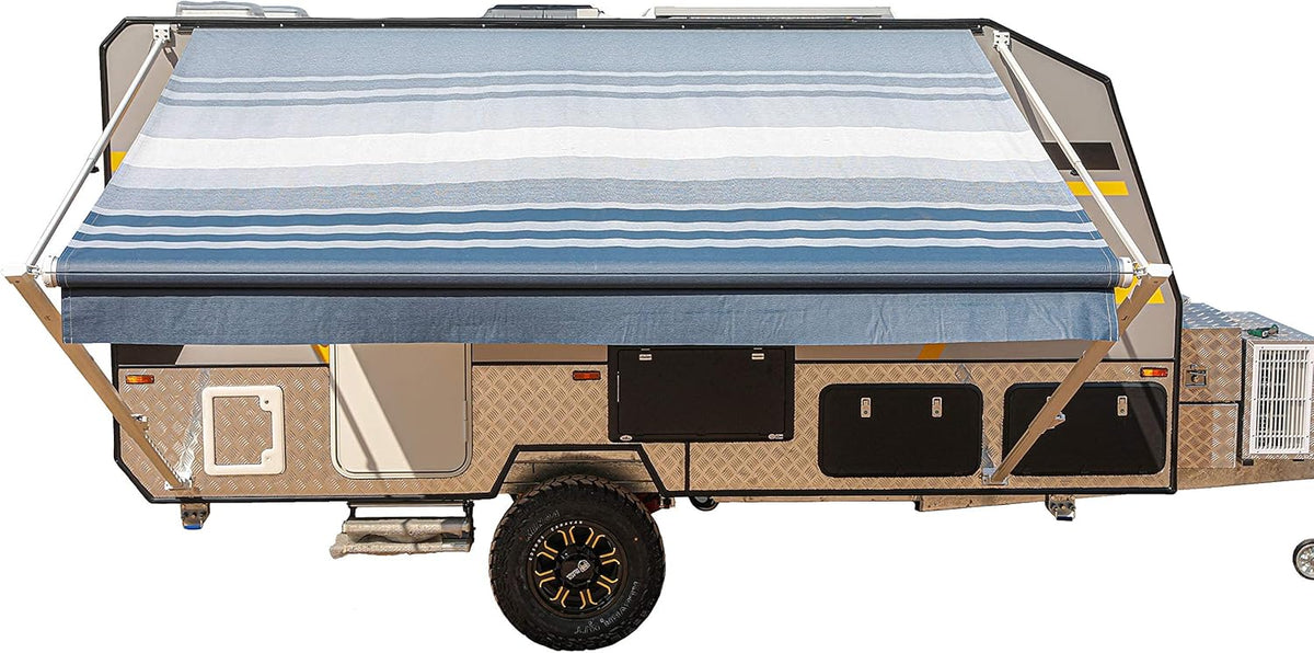 Manual 20x8 Retractable RV Trailer Awning Black Fade K847