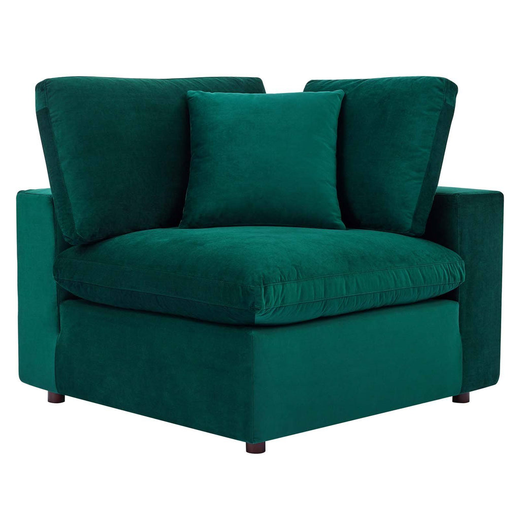 Green Performance Velvet Corner Chair T412