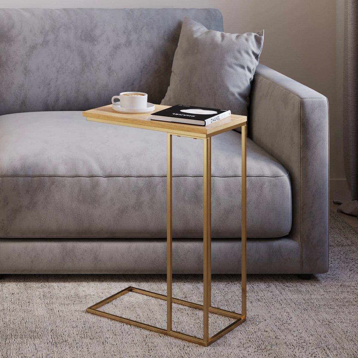 C-Shaped Mango Wood End Table C61626