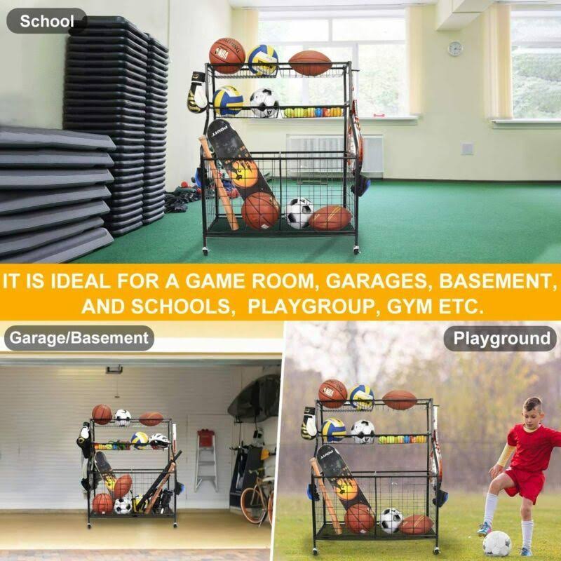 Sports Equipment Organizer Ball Storage Rack J947
