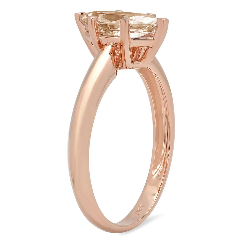 18k Rose Gold Champagne Simulated Diamond Ring K4771