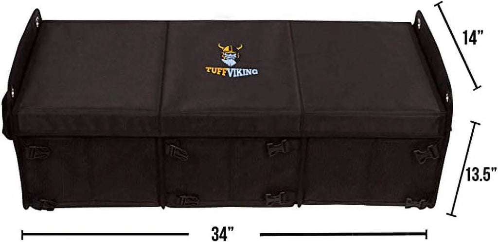 Convertible 3 Compartment SUV Trunk Organizer with Cover, Black L736807
