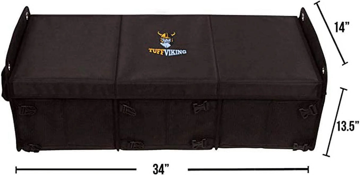 Convertible 3 Compartment SUV Trunk Organizer with Cover, Black L736807