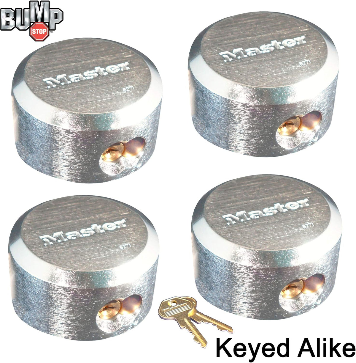 3 Keyed Alike Padlocks with BumpStop Technology E56649