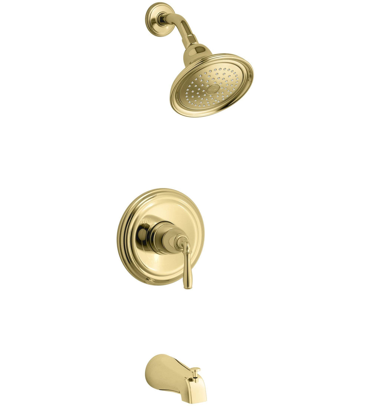 Vibrant Polished Brass Bath and Shower Trim with 2.5 GPM Showerhead I596