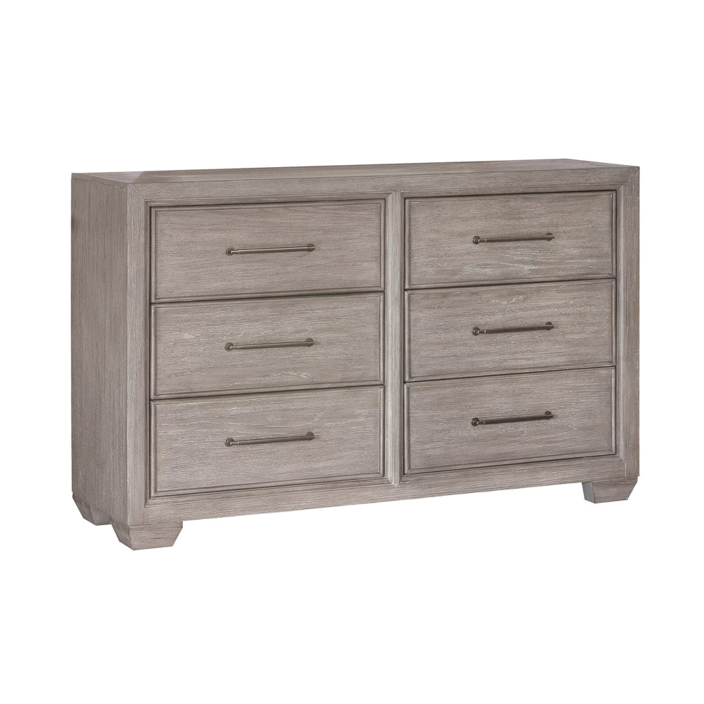Gray Wood 6 Drawers Dresser B64216