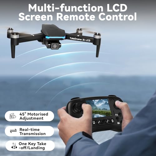 Drone with Camera, LCD Screen Remote Control, Brushless Motor, Foldable D438