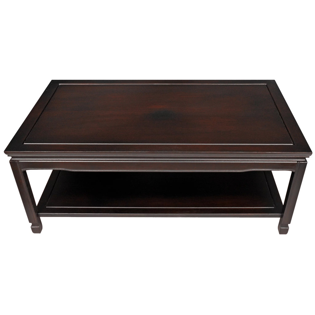 41" Rosewood Rectangle Coffee Table with Shelf K507765