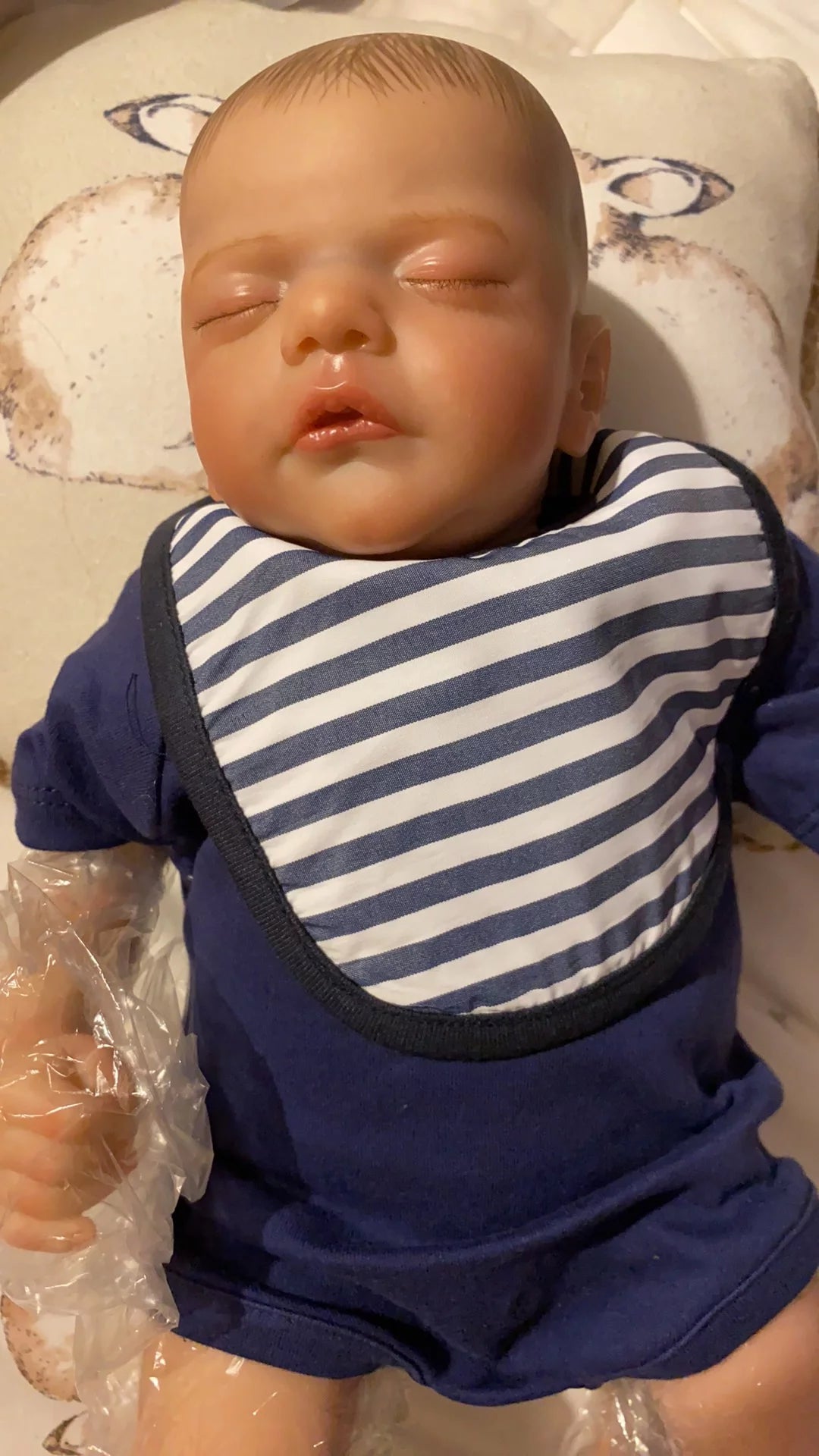 19 inch Soft Vinyl Sleeping Boy Doll with Cloth Body P2621