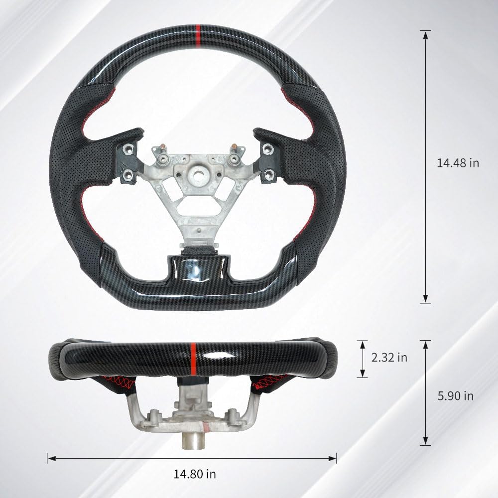 Carbon Fiber Perforated Leather Grip Steering Wheel Z568