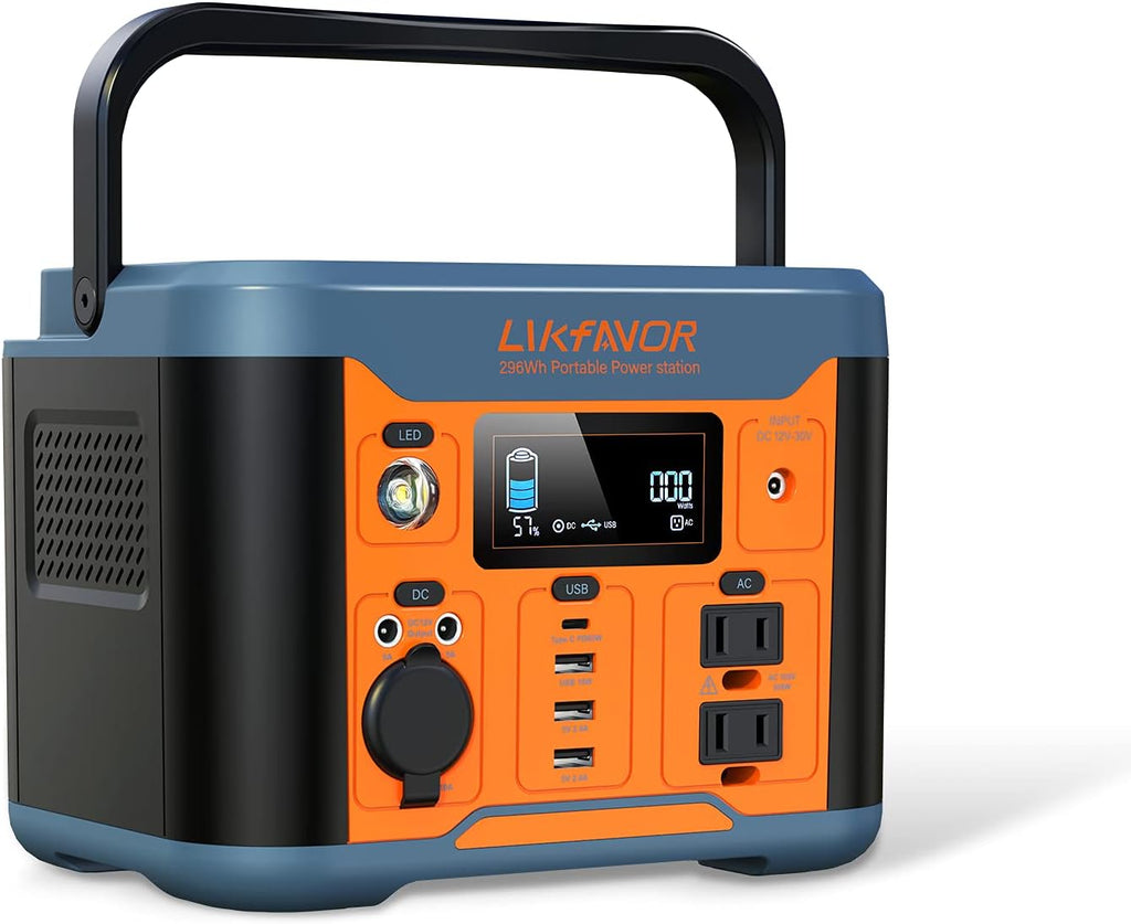 Portable Power Station 300W 296Wh Pure Sine Wave AC Outlet D682