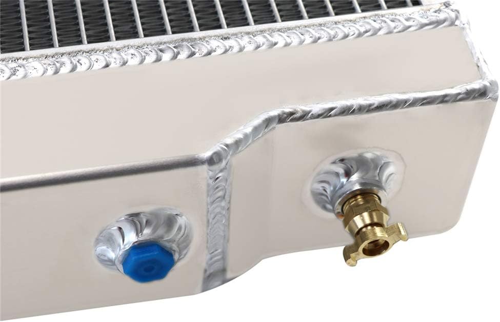 3 Row Core Aluminum Radiator with 2 x 12" Fans and Thermostat Relay Wire Kit for Jeep CJ5 CJ6 CJ7 Scrambler G3047