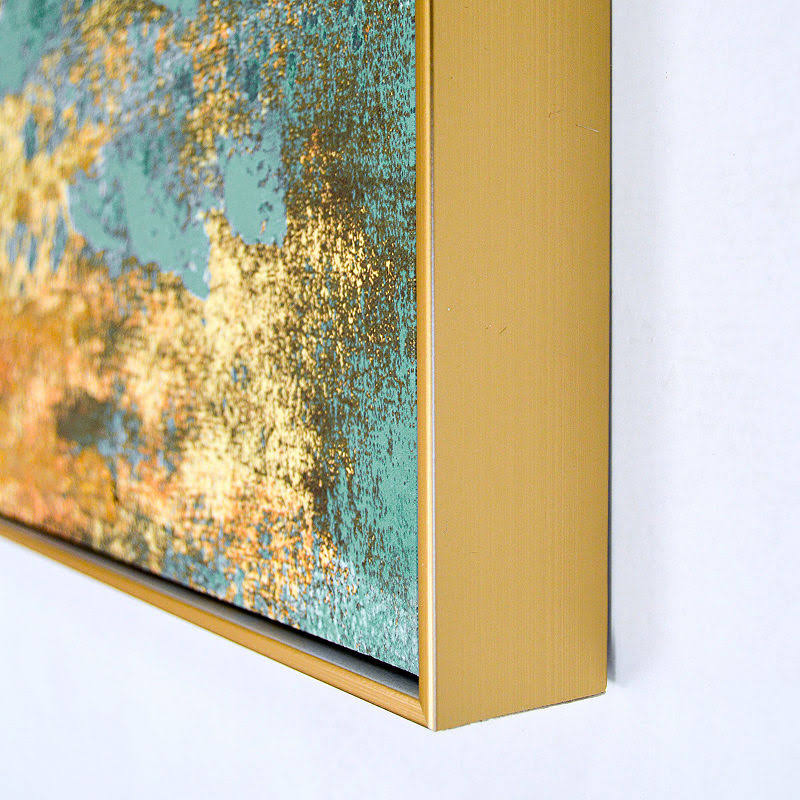 Liquid Gold Abstract Framed Embellished Foiled Canvas X370