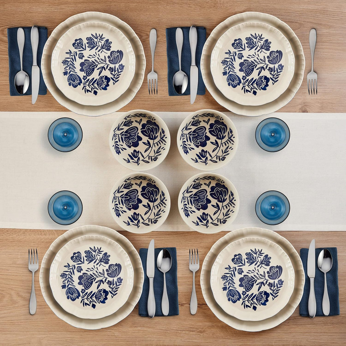 12 Piece Dinnerware Set, Service For 4, Multicolored Y871