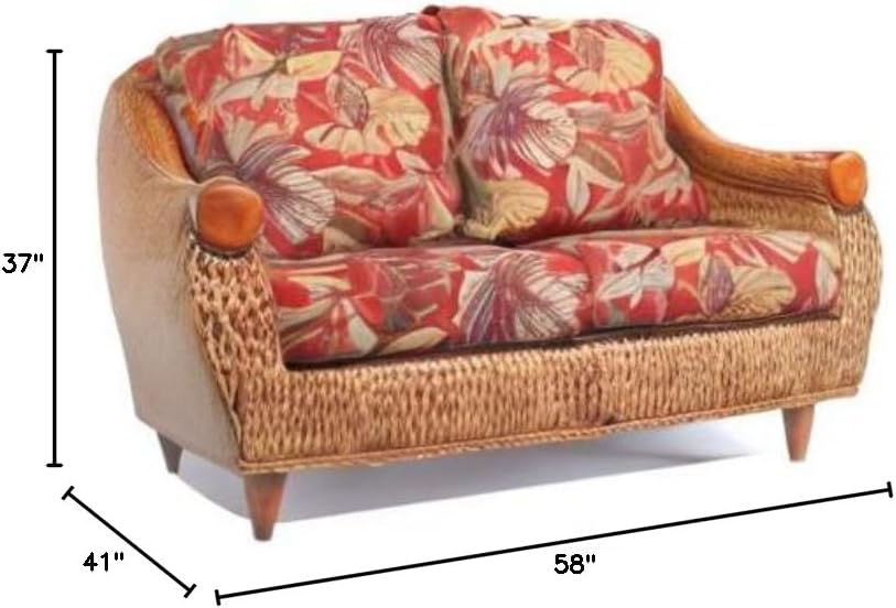 Rattan and Hyacinth Loveseat N384