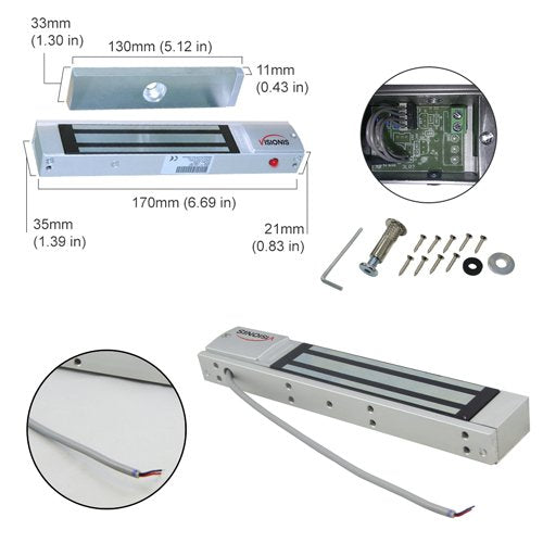 Two Door Access Control Electromagnetic Lock Kit with Wireless Receiver and Remote G483424