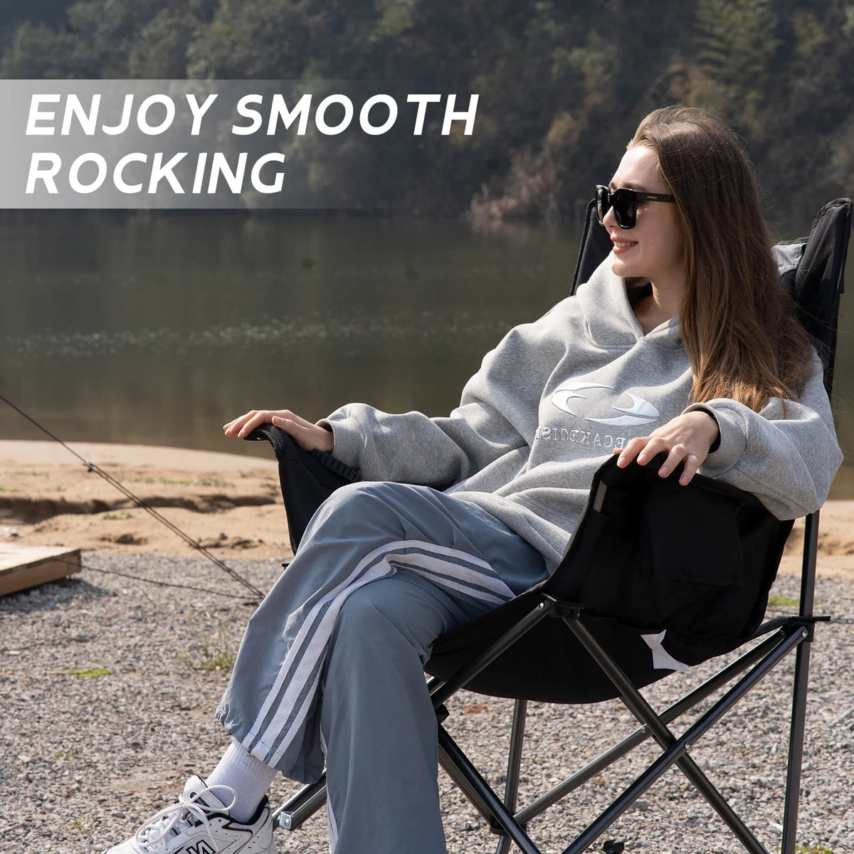 Folding Rocking Camping Chair with Carry Bag H4118