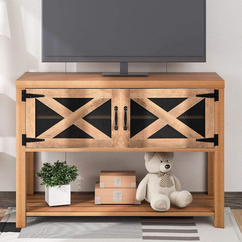 Solid Wood Console Table with 2 Drawers and 1 Cabinet V751